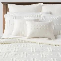 8pc Tufted Broken Stripe Comforter Bedding Set White - Threshold™ 19 8pc Tufted Broken Stripe Comforter Bedding Set White - Threshold™ -Threshold GUEST 002a1bd3 6315 43f4 bd9f f5b4017f14dd