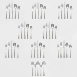 45pc Harrington Flatware Set Silver - Threshold™ -Threshold GUEST 014afb64 117b 4392 b63f f9512793ab79
