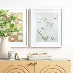 Threshold 45 (Set Of 2) 16" X 20" Loose Floral Framed Wall Art - Threshold™