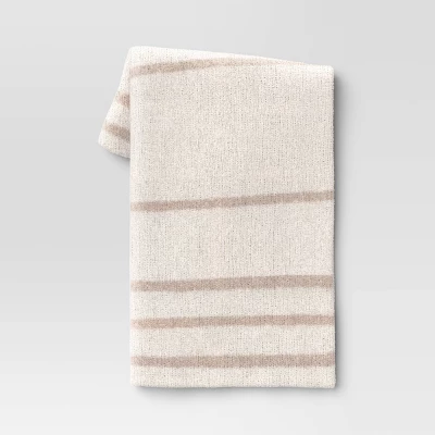 Cozy Feathery Knit Border Striped Throw Blanket - Threshold™ 7 Cozy Feathery Knit Border Striped Throw Blanket - Threshold™ - Image 5