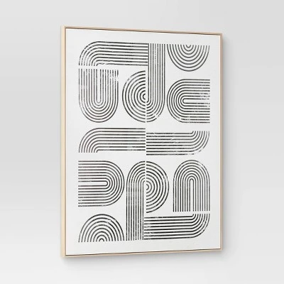 45" X 55" Line Art I Framed Kraft Wall Canvas - Threshold™ 4 45" X 55" Line Art I Framed Kraft Wall Canvas - Threshold™ - Image 2
