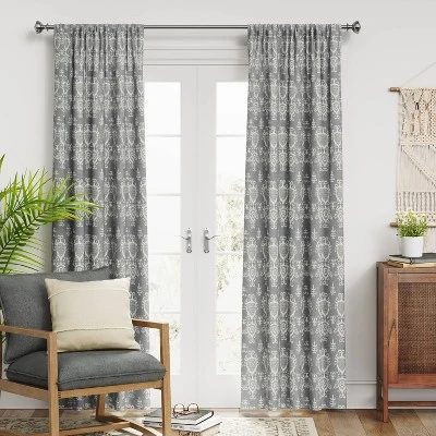 1pc Blackout Printed Matelasse Window Curtain Panel - Threshold™ 3 1pc Blackout Printed Matelasse Window Curtain Panel - Threshold™