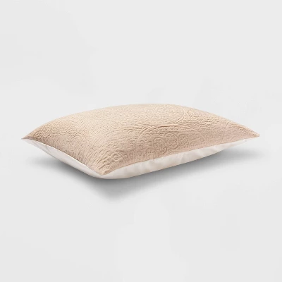 Matelassé Medallion Coverlet Sham Beige - Threshold™ 4 Matelassé Medallion Coverlet Sham Beige - Threshold™ - Image 2