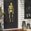 45" Halloween Metal Posable Skeleton Gold - Threshold™