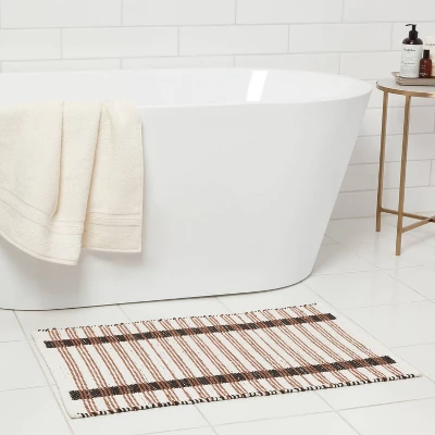 20"x32" Modern Reversible Colorblock Striped Bath Rug - Threshold™ 3 20"x32" Modern Reversible Colorblock Striped Bath Rug - Threshold™