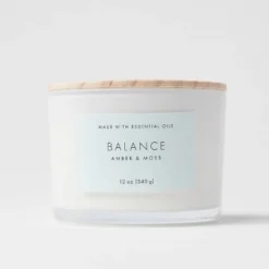Wood Lidded Glass Wellness Balance Candle - Threshold™ -Threshold GUEST 153c12f7 0aba 43b7 956b c817a127669d