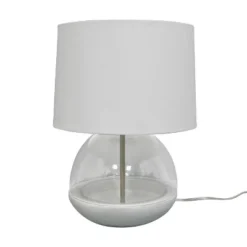 Glass Mixed Material Table Lamp Gray (Includes LED Light Bulb) - Threshold™ -Threshold GUEST 17b066c2 77d6 4bca a32a b23c458c85da