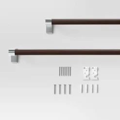 Dark Faux Wood Curtain Rod Nickel - Threshold™ -Threshold GUEST 18cfa6cc 1b83 41de 8c39 f8838d63025f