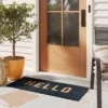 1'7.5"x3'11" 'Hello' Doormat Black/Tan - Threshold™ -Threshold GUEST 1b0e433f 2685 42b9 9a18 4eb5baf32ce7