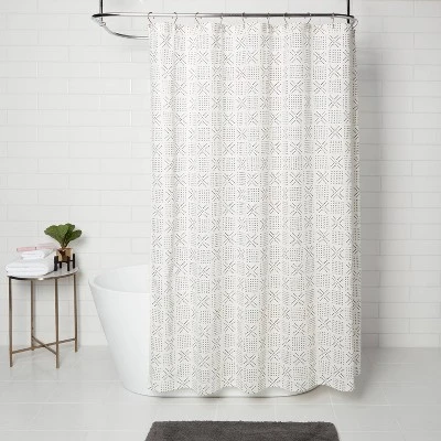 Shapes Shower Curtain White - Threshold™ 4 Shapes Shower Curtain White - Threshold™ - Image 2