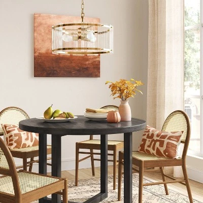 Glam Glass Ceiling Chandelier Brass - Threshold™ 3 Glam Glass Ceiling Chandelier Brass - Threshold™