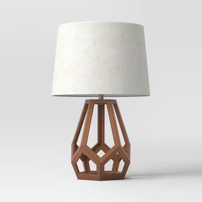 Large Wood Geo Assembled Table Lamp - Threshold™ 6 Large Wood Geo Assembled Table Lamp - Threshold™ - Image 4