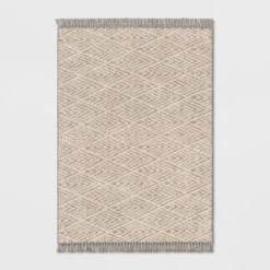 Diamond With Fringe Rug Gray - Threshold™ 10 Diamond With Fringe Rug Gray - Threshold™ -Threshold GUEST 2baf5ed4 7b52 4703 8a9e 2a21e83d6c9c