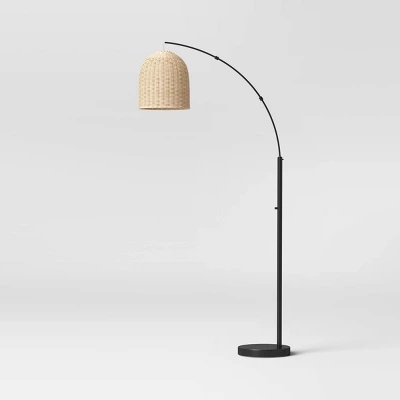 Addison Arc Floor Lamp With Natural Rattan Shade - Threshold™ 7 Addison Arc Floor Lamp With Natural Rattan Shade - Threshold™ - Image 5