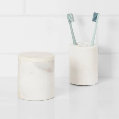 Marble Canister White - Threshold™ 3 Marble Canister White - Threshold™