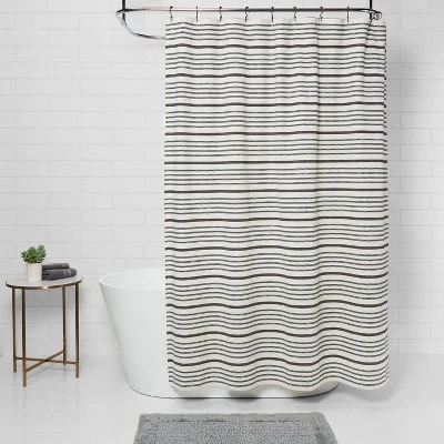 Striped Shower Curtain Black/White - Threshold™ 3 Striped Shower Curtain Black/White - Threshold™