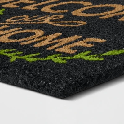 1'6"x2'6"/18"x30" Welcome To Our Home Doormat Black - Threshold™ 3 1'6"x2'6"/18"x30" Welcome To Our Home Doormat Black - Threshold™