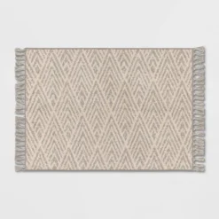 Diamond With Fringe Rug Gray - Threshold™ 11 Diamond With Fringe Rug Gray - Threshold™ -Threshold GUEST 3d35566a 7cb6 48a8 968d cc81e5d838e7
