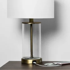 Fillable Accent With USB Table Lamp Brass - Threshold™ -Threshold GUEST 4230aee3 786a 4bde a46a 8ba460f4ad48
