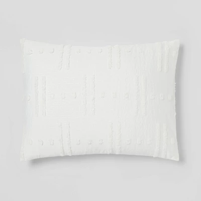 8pc Tufted Broken Stripe Comforter Bedding Set White - Threshold™ 8 8pc Tufted Broken Stripe Comforter Bedding Set White - Threshold™ - Image 6