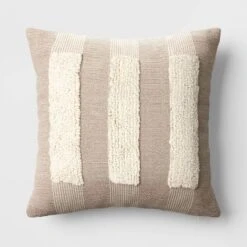 Textural Woven Striped Square Throw Pillow - Threshold™ -Threshold GUEST 44bd2b64 da9a 4165 b973 54c82c1e2530