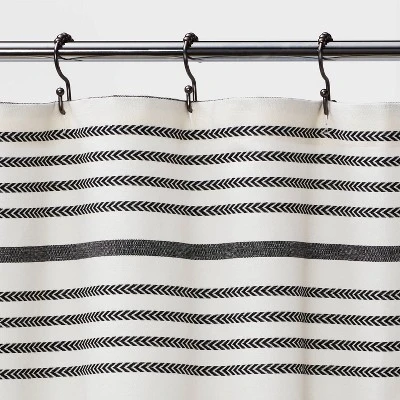 Striped Shower Curtain Black/White - Threshold™ 4 Striped Shower Curtain Black/White - Threshold™ - Image 2