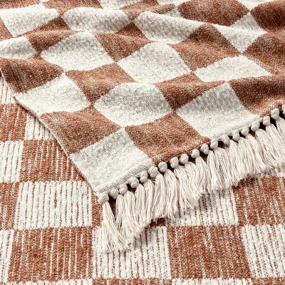 60"x80" Woven Cotton Checkered Bed Throw - Threshold™ 4 60"x80" Woven Cotton Checkered Bed Throw - Threshold™ - Image 2