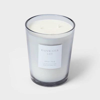 Colored Vase Glass With Dustcover Rainwater Lily Candle Gray - Threshold™ 5 Colored Vase Glass With Dustcover Rainwater Lily Candle Gray - Threshold™ - Image 3