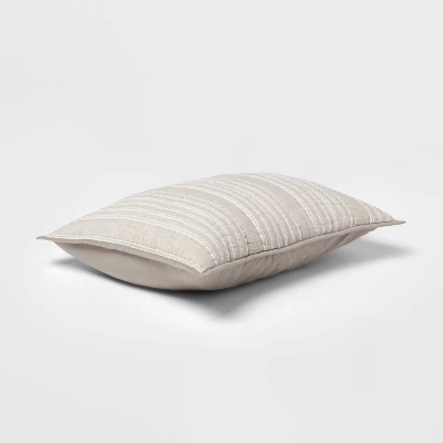 Gray Stitched Stripe Sham (Standard) - Threshold™ 4 Gray Stitched Stripe Sham (Standard) - Threshold™ - Image 2