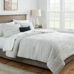 Space-Dyed Waffle Comforter Bedding Set Gray - Threshold™