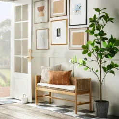 Threshold 41 (Set Of 2) 16" X 20" Jute Framed Wall Canvases Walnut - Threshold™ Designed With Studio McGee