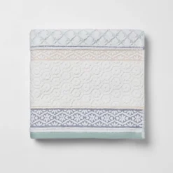 Pattern Filled Stripe Towel Blue - Threshold™ -Threshold GUEST 50f19a60 e619 4f20 adcc 10d255eeb751