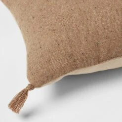 Oblong Traditional Tweed Decorative Throw Pillow Natural Brown - Threshold™ -Threshold GUEST 5560759b f133 43f6 bc04 2049f7bf717c