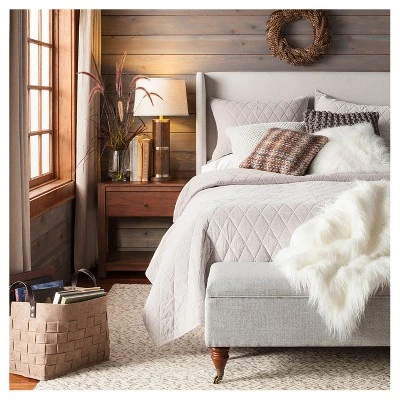 Textured Trim Lamp Shade Cream - Threshold 4 Textured Trim Lamp Shade Cream - Threshold - Image 2