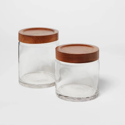 Canister Acacia/Glass Small - Threshold™ 5 Canister Acacia/Glass Small - Threshold™ - Image 3