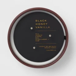 15oz Ceramic Jar 3-Wick Black Honey Vanilla Candle Plum Purple - Threshold™ -Threshold GUEST 628598e2 25c1 4401 a53c 5b759f517136