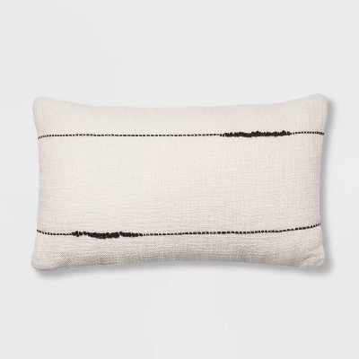 Embroidered Thin Line Lumbar Throw Pillow - Threshold™ 8 Embroidered Thin Line Lumbar Throw Pillow - Threshold™ - Image 6