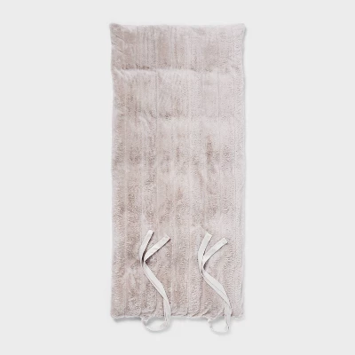 Luxe Channel Faux Fur Lounge Pillow Light Gray - Threshold™ 5 Luxe Channel Faux Fur Lounge Pillow Light Gray - Threshold™ - Image 3