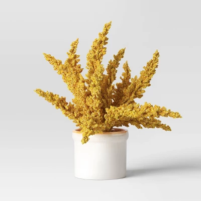 Goldenrod Artificial Plant Arrangement In Ceramic Pot - Threshold™ 7 Goldenrod Artificial Plant Arrangement In Ceramic Pot - Threshold™ - Image 5