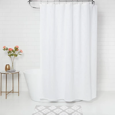 Woven Shower Curtain White - Threshold™ 3 Woven Shower Curtain White - Threshold™