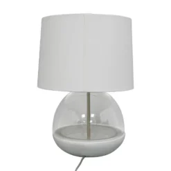 Glass Mixed Material Table Lamp Gray (Includes LED Light Bulb) - Threshold™ -Threshold GUEST 74ca1d19 93da 426a b264 1c6b80491901