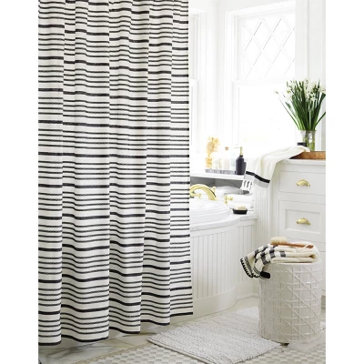 Striped Shower Curtain Black/White - Threshold™ 6 Striped Shower Curtain Black/White - Threshold™ - Image 4