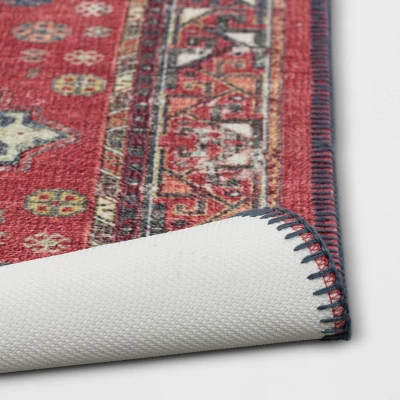 Vintage Persian Medallion Kitchen Rug Red - Threshold™ 5 Vintage Persian Medallion Kitchen Rug Red - Threshold™ - Image 3