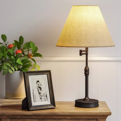 Large Swing Arm Oil Rubbed Lamp Base Black - Threshold™ 3 Large Swing Arm Oil Rubbed Lamp Base Black - Threshold™