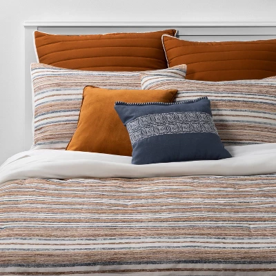 8pc Woven Stripe Comforter Bedding Set Blue/Orange/Off White - Threshold™ 7 8pc Woven Stripe Comforter Bedding Set Blue/Orange/Off White - Threshold™ - Image 5