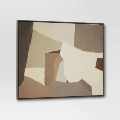 30" X 24" Abstract Framed Canvas Tan - Threshold™ -Threshold GUEST 887f0bf1 7444 4e22 a6c7 150d8a1a448d