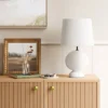 Ceramic Geo Table Lamp With Tapered Shade Off-White (Includes LED Light Bulb) - Threshold™ -Threshold GUEST 8dab0a57 8432 441f b743 d893a5a19567