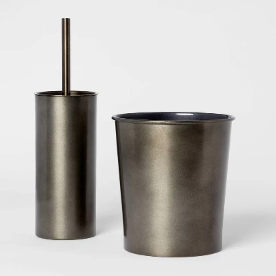 Aluminum Toilet Brush And Holder Set With Aged Metal Finish Gray - Threshold™ 5 Aluminum Toilet Brush And Holder Set With Aged Metal Finish Gray - Threshold™ - Image 3