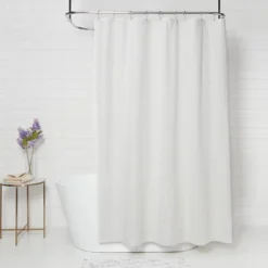 Subtle Striped Textured Shower Curtain Off-White - Threshold™