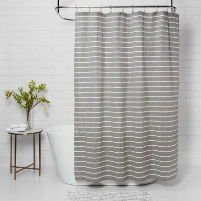 Stripe Shower Curtain Radiant Gray - Threshold™ 3 Stripe Shower Curtain Radiant Gray - Threshold™